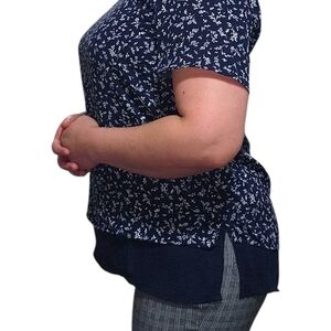 Floral Navy Blue Women's Top